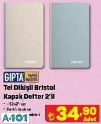 GIPTA TEK DİKİŞLİ BRİSTOL KAPAK DEFTER 2'Lİ GIPTA TEK DİKİŞLİ BRİSTOL KAPAK DEFTER 2'Lİ